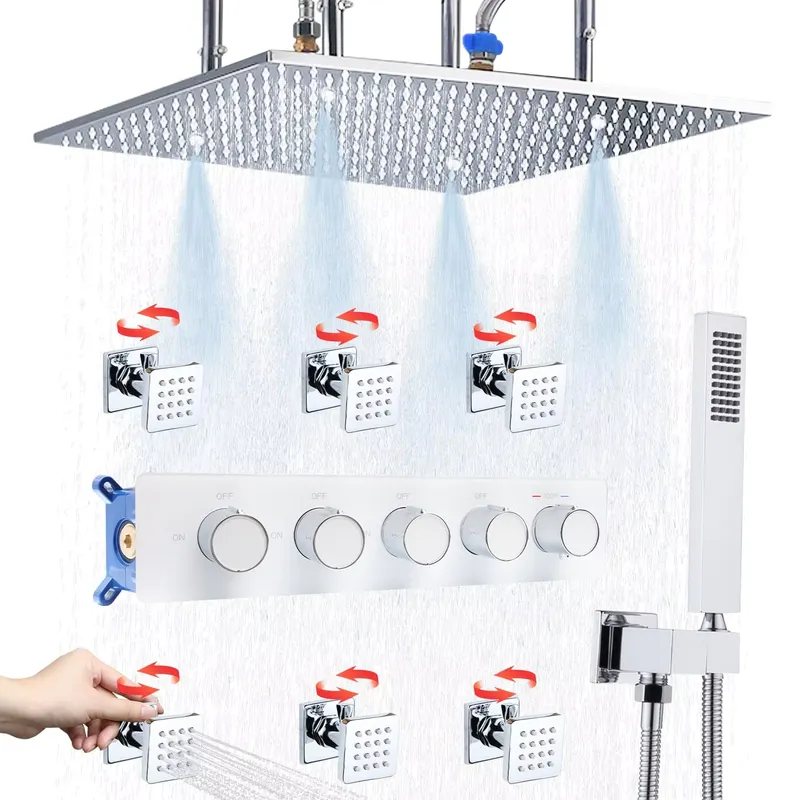 Complete Shower Set Rain Showe - đánh giá và giá Body Brush